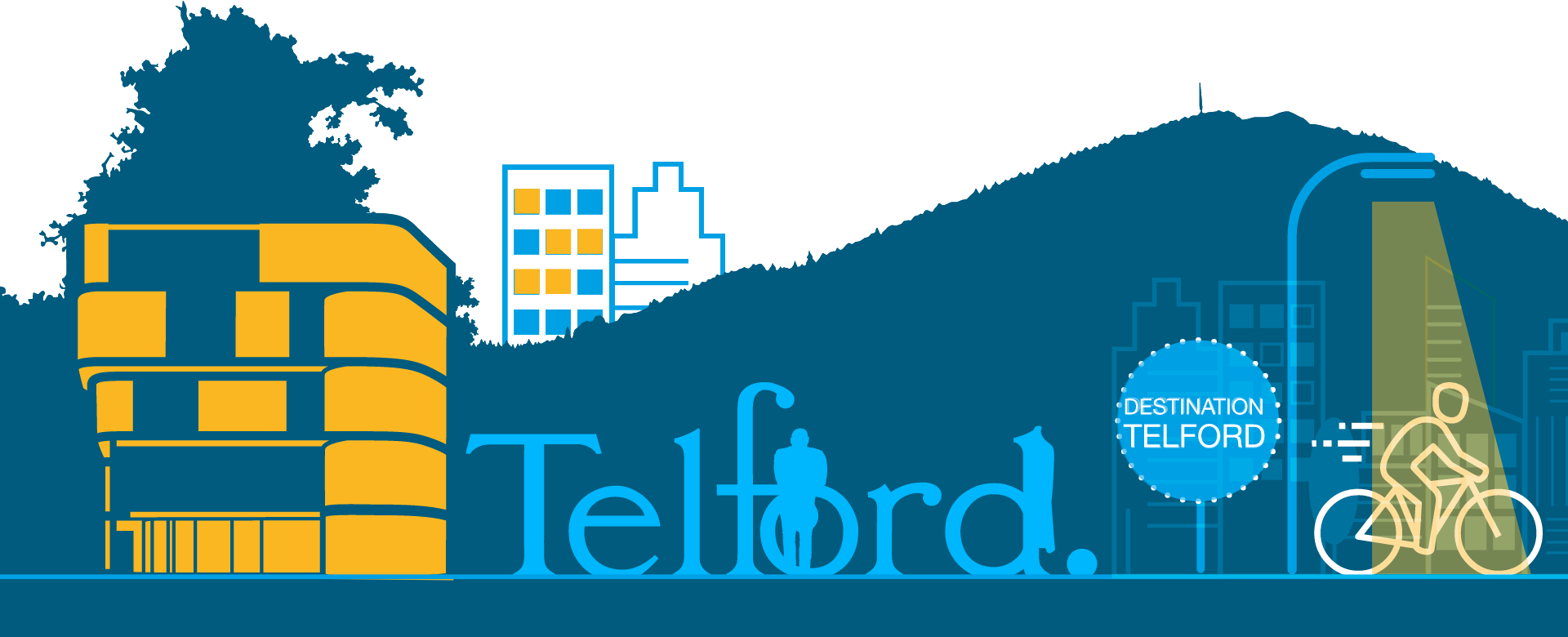 A graphic showing places and activities across Telford