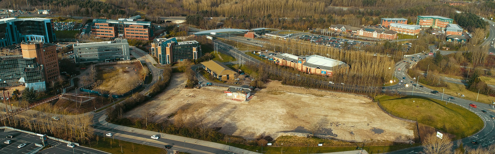 Aerial view of Station Quarter plot
