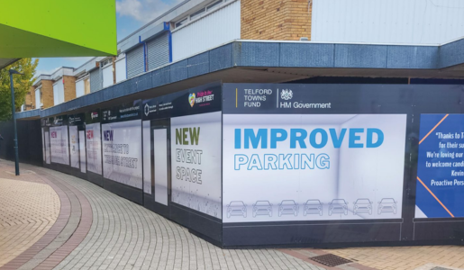 Image showing the hoardings on Limes Walk.