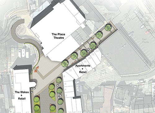 A plan of the development site with annotations